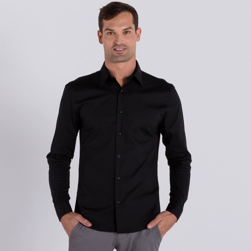 Camisa Manga Longa com Elastano Marc Alain
