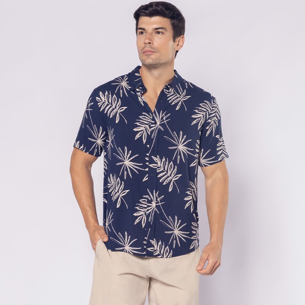 Camisa Masculina De Botão Em Viscose Thing
