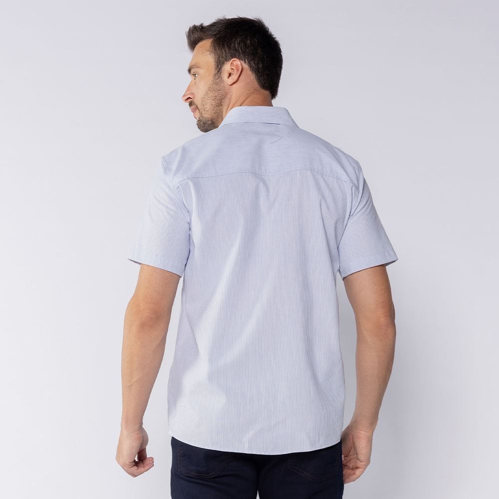 Camisa Masculina De Botão Tecido Plano Marc Alain