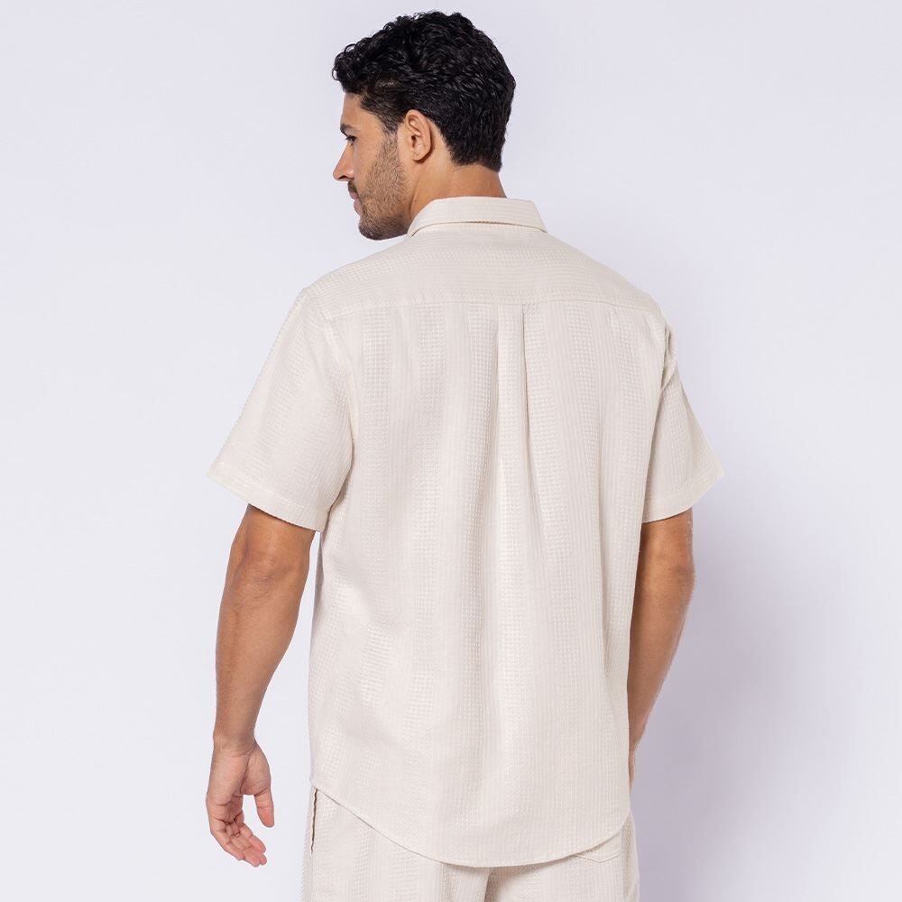 Camisa Masculina Em Algodão Texturizado Thing