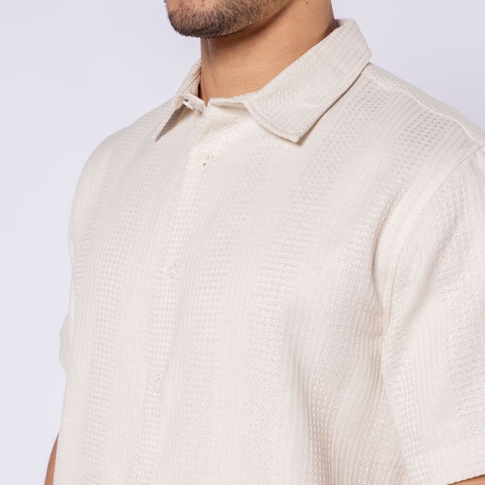 Camisa Masculina Em Algodão Texturizado Thing