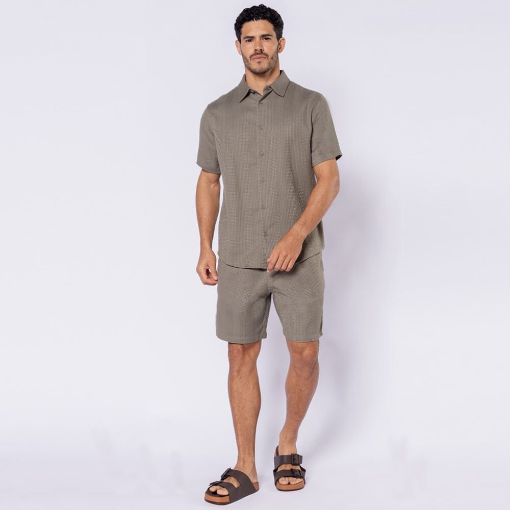 Camisa Masculina Em Algodão Texturizado Thing