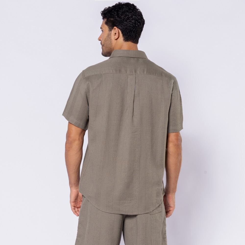 Camisa Masculina Em Algodão Texturizado Thing