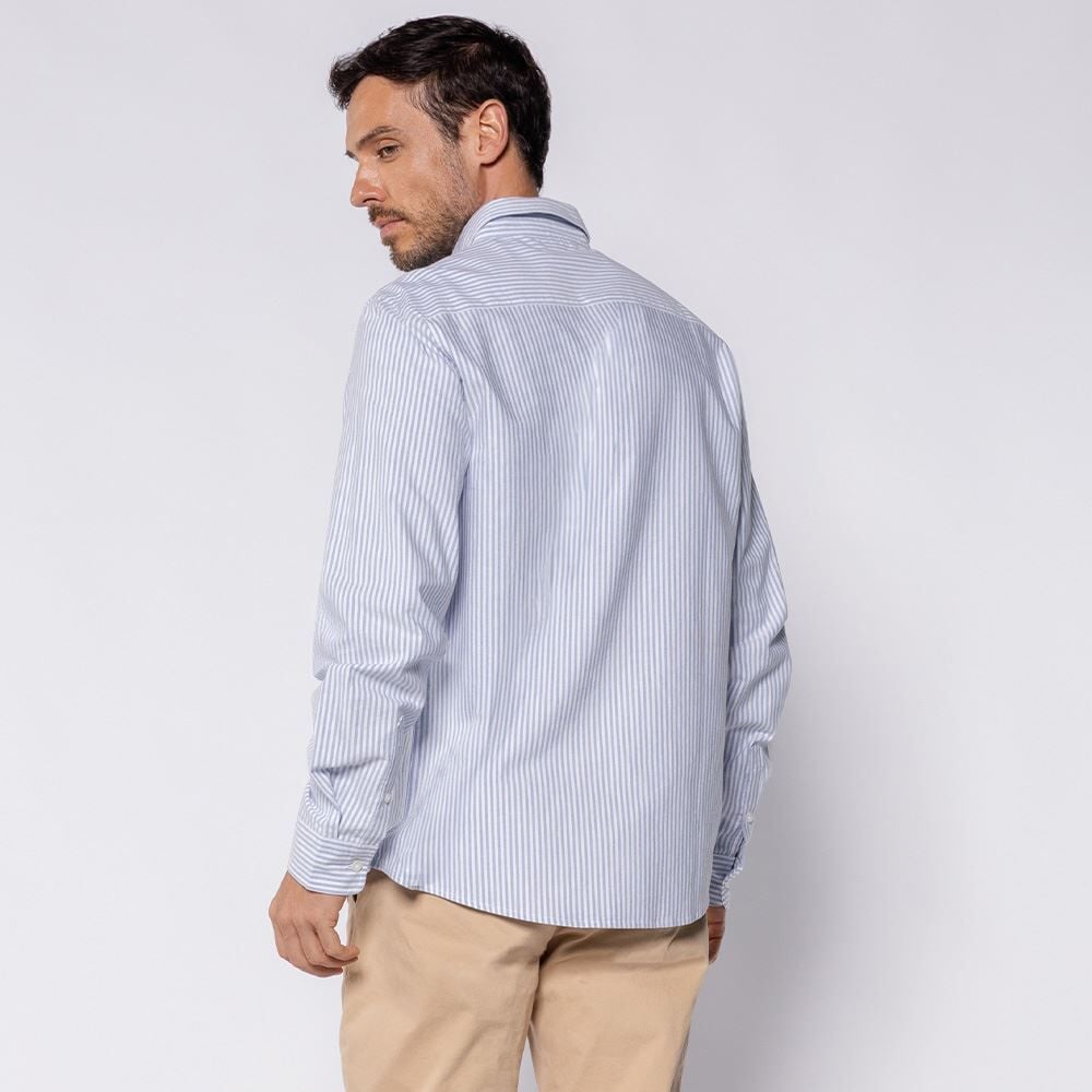 Camisa Masculina Oxford Listrada Marc Alain