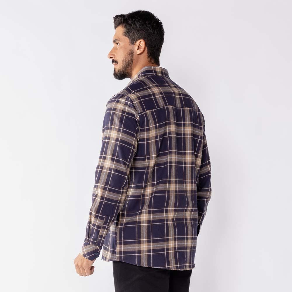 Camisa Masculina Xadrez Em Algodão Marc Alain