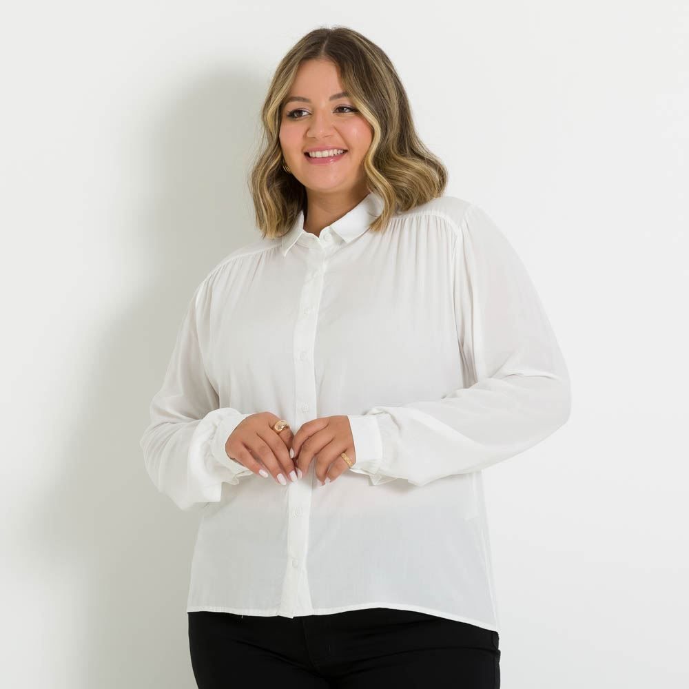 Camisa Ombro Franzido Patrícia Foster Mais