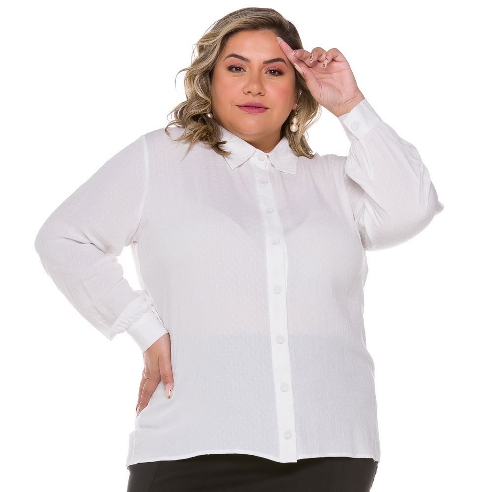 Camisa Plus Size de Viscose Maquinetada Patrícia Foster Mais