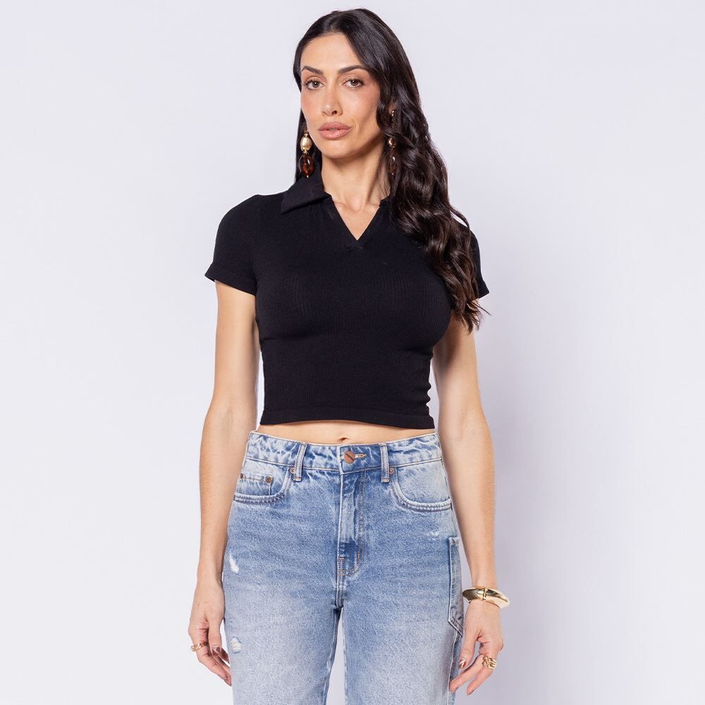 Camisa Polo Feminina Sem Costura Boby Blues