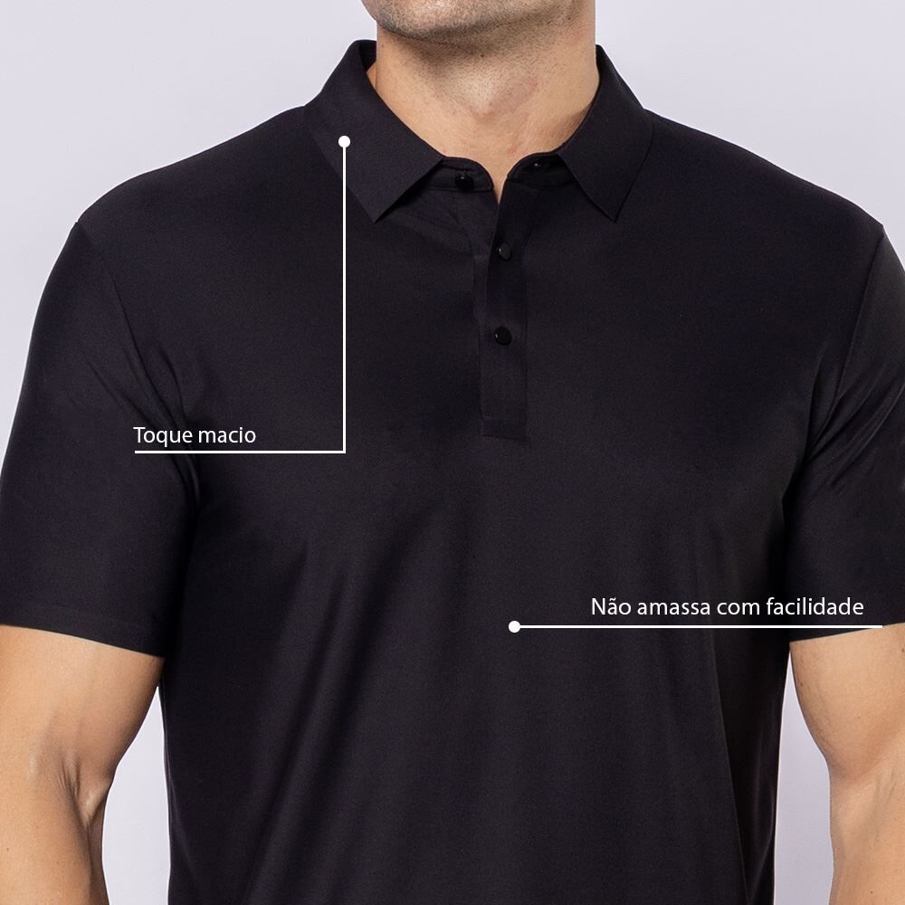 Camisa Polo Masculina Em Poliamida Marc Alain