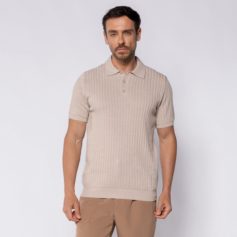 Camisa Polo Masculina Em Tricot Canelado Thing