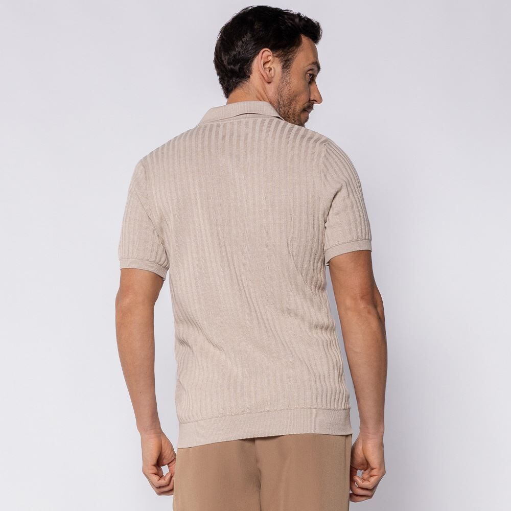 Camisa Polo Masculina Em Tricot Canelado Thing
