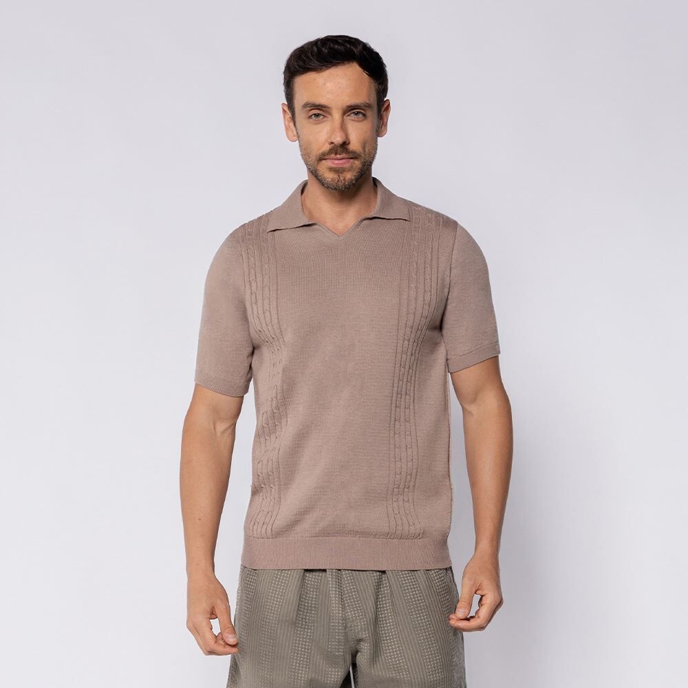 Camisa Polo Masculina Gola V Em Tricot Thing