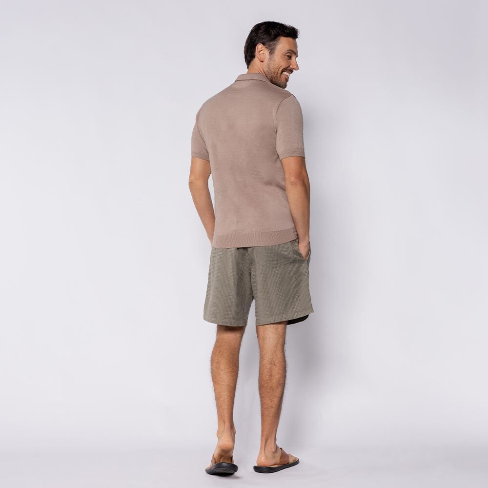 Camisa Polo Masculina Gola V Em Tricot Thing