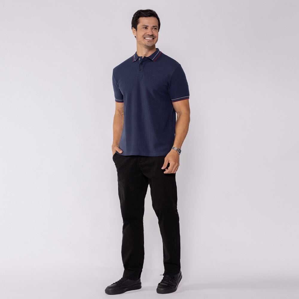 Camisa Polo Masculina Texturizada Marc Alain