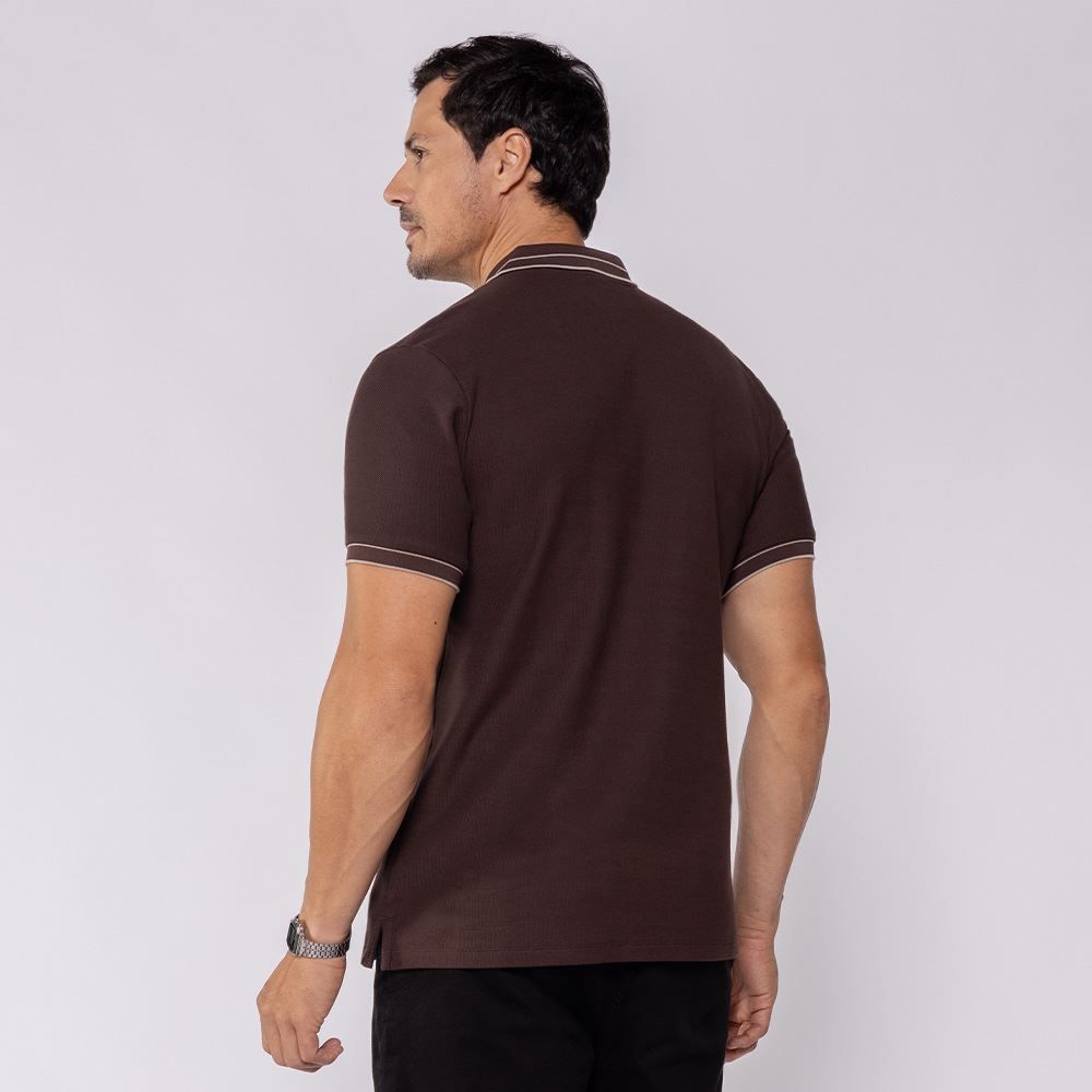 Camisa Polo Masculina Texturizada Marc Alain