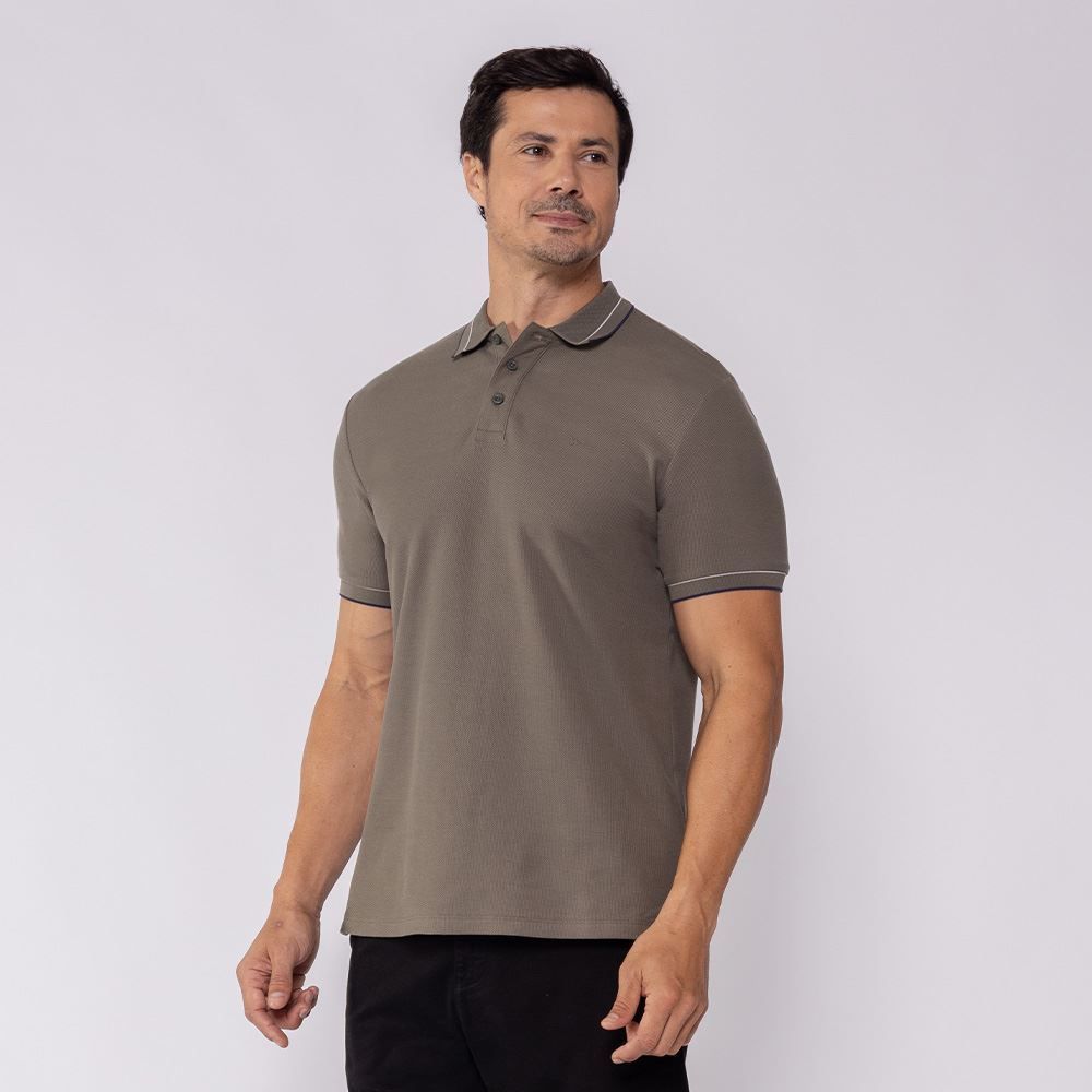 Camisa Polo Masculina Texturizada Marc Alain