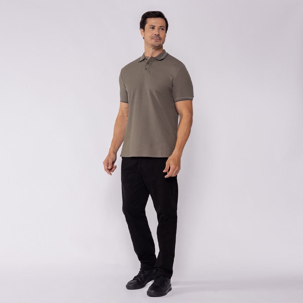 Camisa Polo Masculina Texturizada Marc Alain