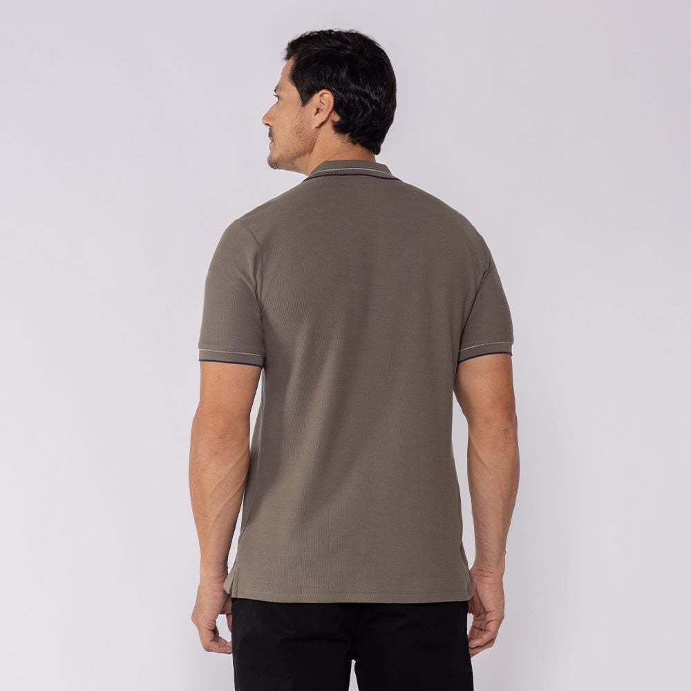 Camisa Polo Masculina Texturizada Marc Alain