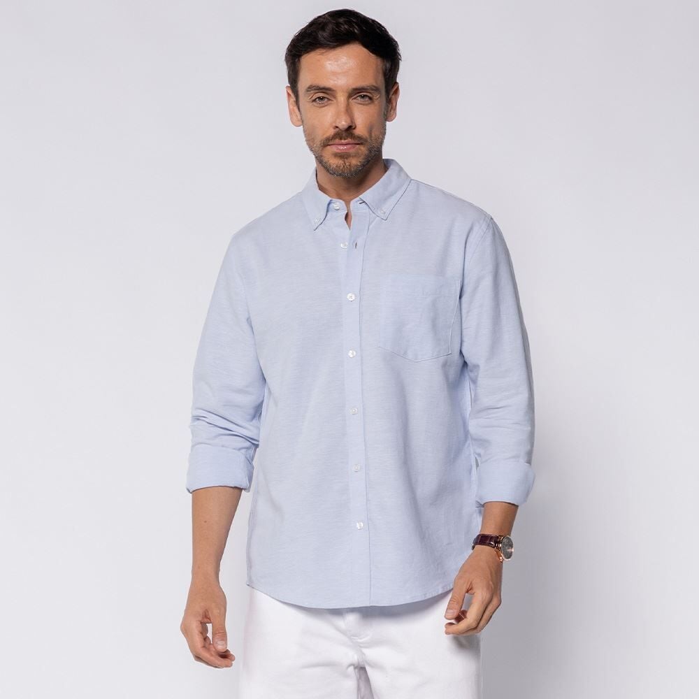 Camisa Social Masculina Com Bolso Marc Alain