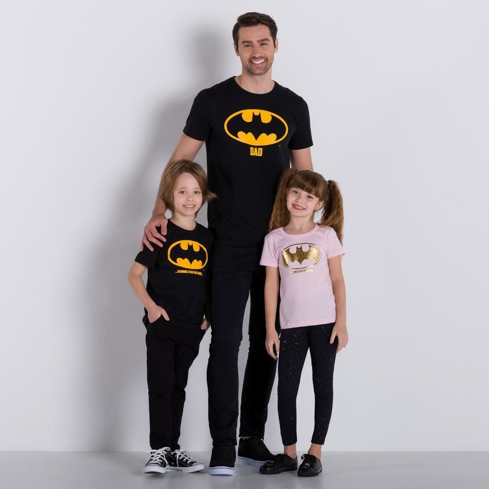 Camiseta 1 a 3 anos M/Malha Batman DC Comics
