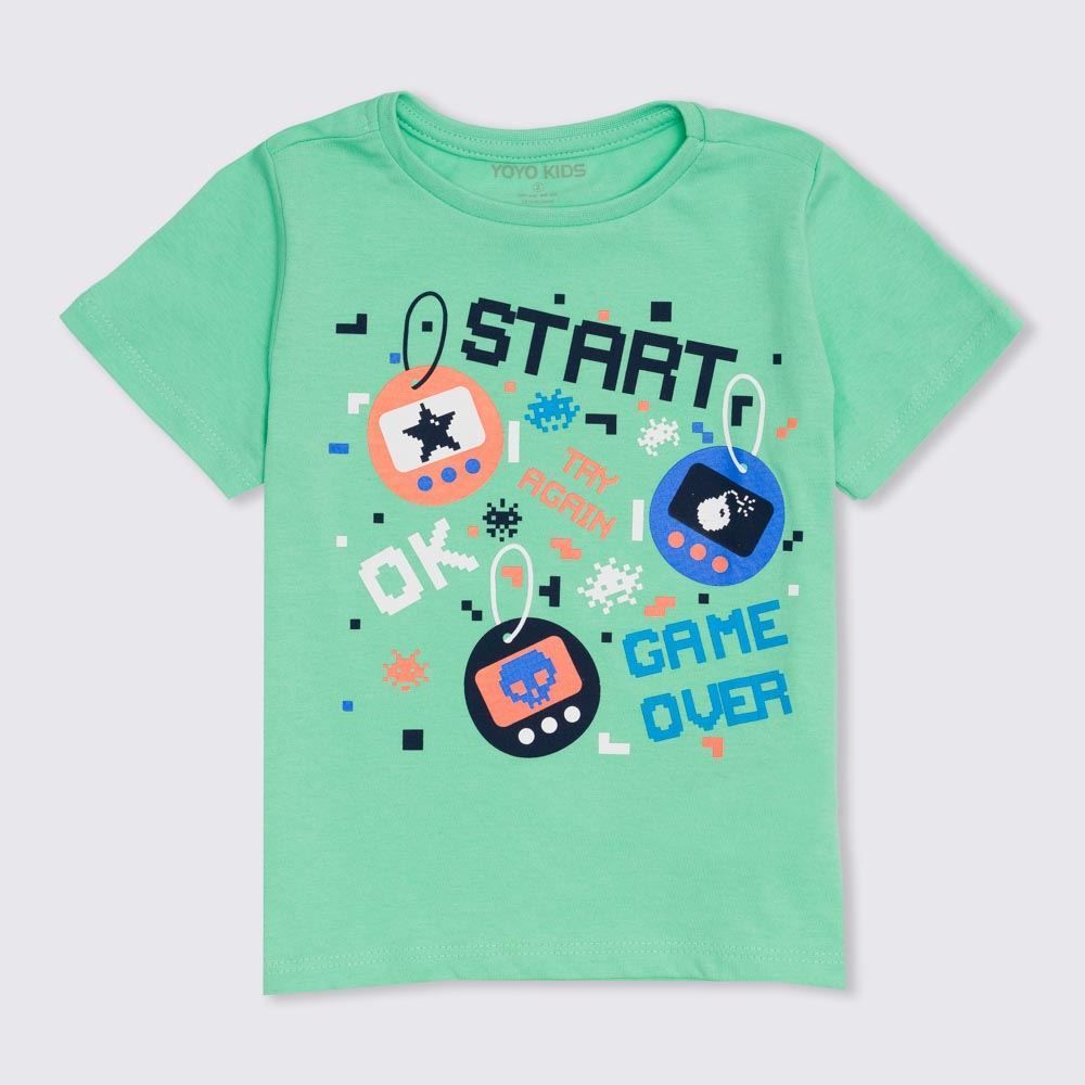 Camiseta 1 a 3 anos Malha Game Over Yoyo Kids