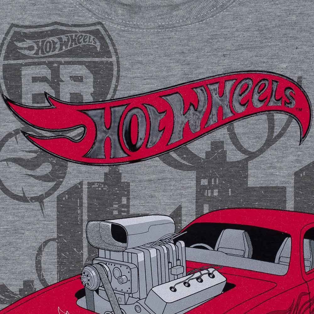 Camiseta 1 a 3 anos Meia Malha Hot Wheels Mattel