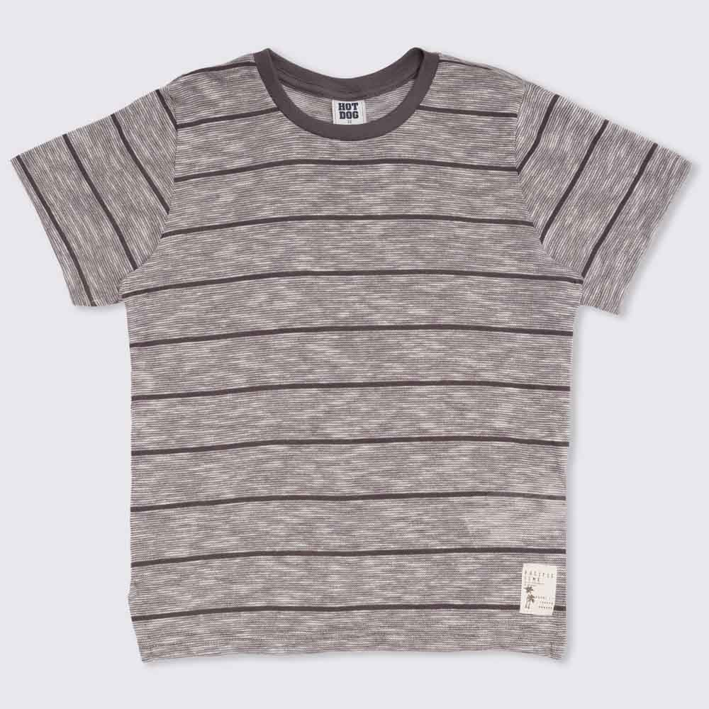 Camiseta 12 a 16 anos Tricot Listrada Hot Dog