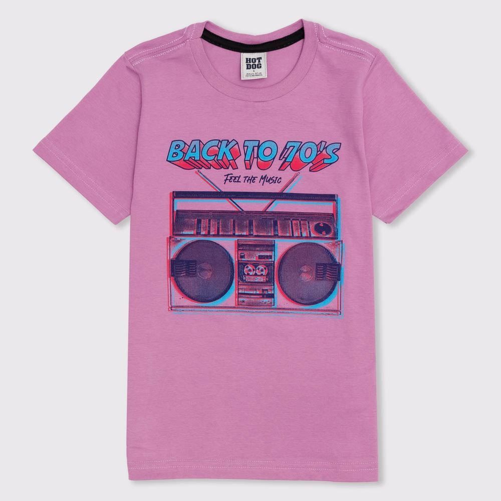 Camiseta 4 a 10 anos Silk Back To 70'S Hot Dog