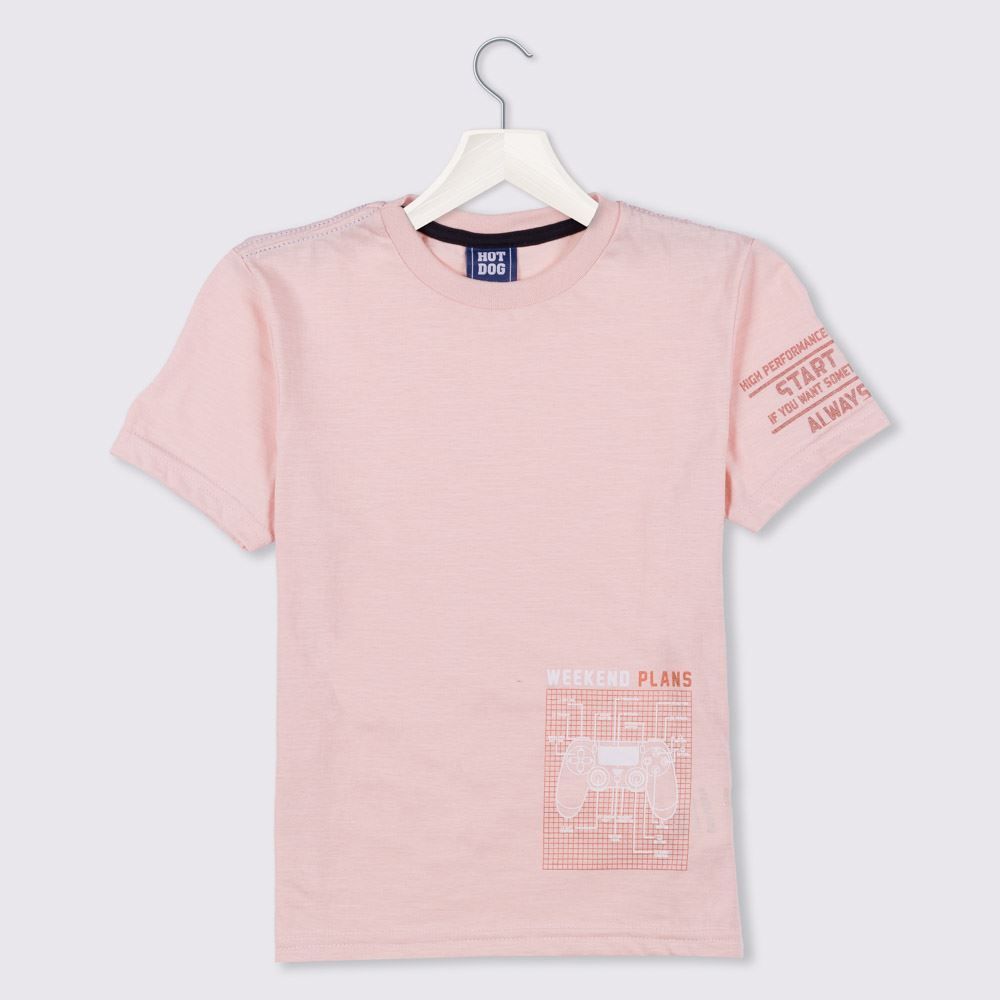 Camiseta 4 a 10 anos Weekend Plans Hot Dog