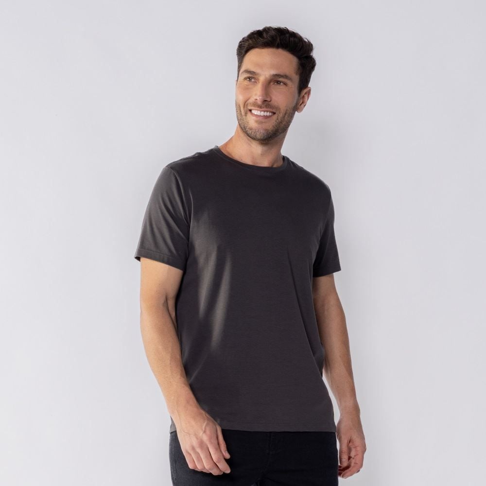Camiseta Básica Masculina De Algodão Peruano Marc Alain