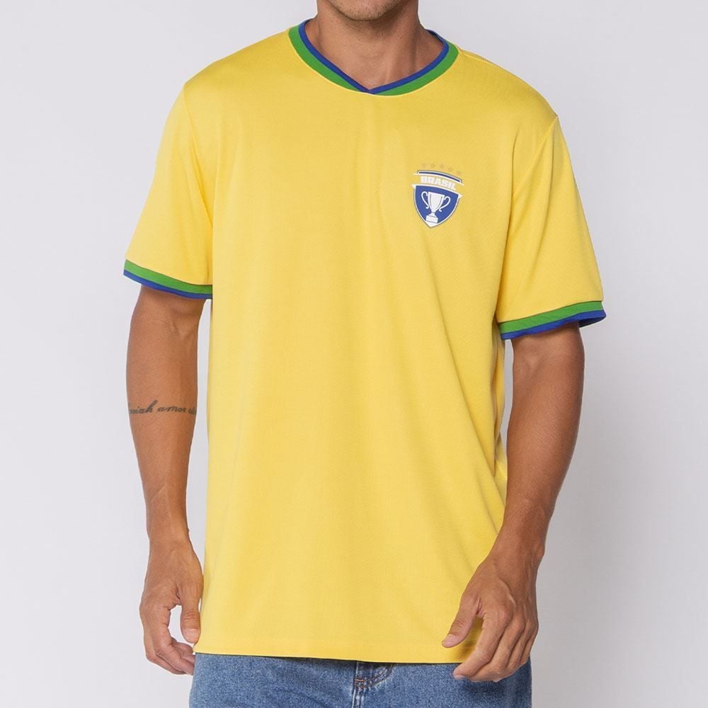 Camiseta Brasil Masculina Dry Fit Scream