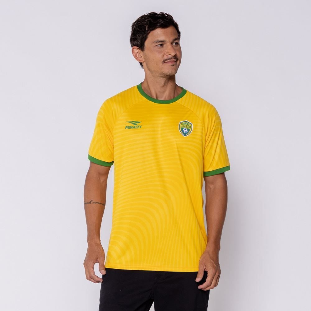 Camiseta Brasil Masculina Holográfica Penalty