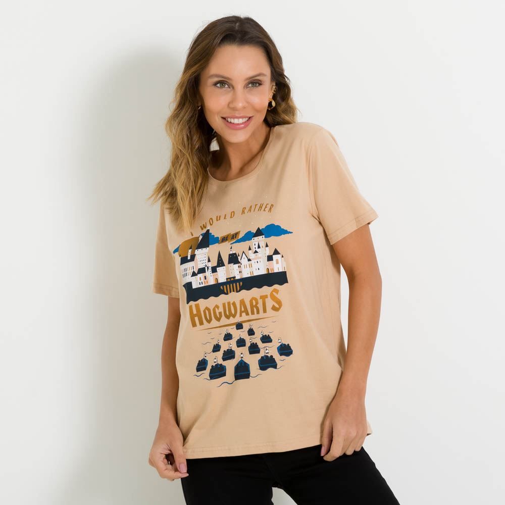Camiseta Castelo Hogwarts Desenho BandUP