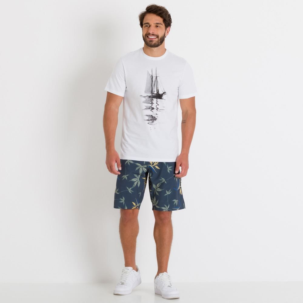 Camiseta com Estampa de Barco Marc Alain