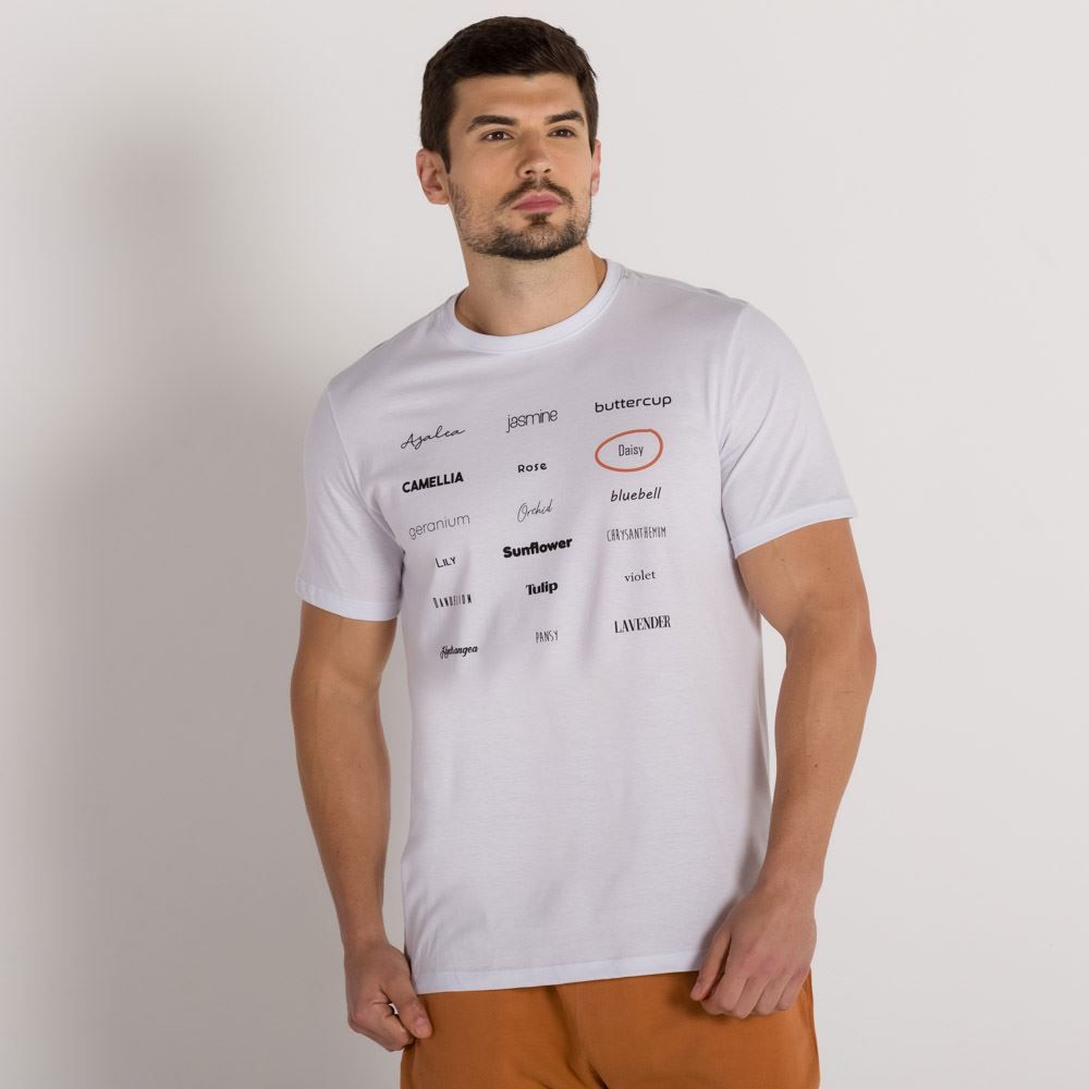 Camiseta com Nomes de Flores Thing