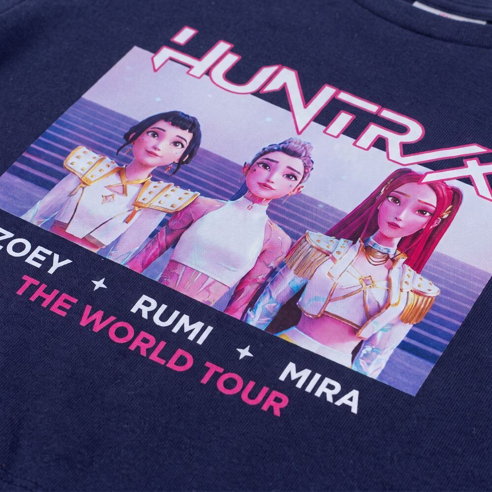 Camiseta Cropped Infantil Guerreiras Do K-Pop 6 a 14 Anos
