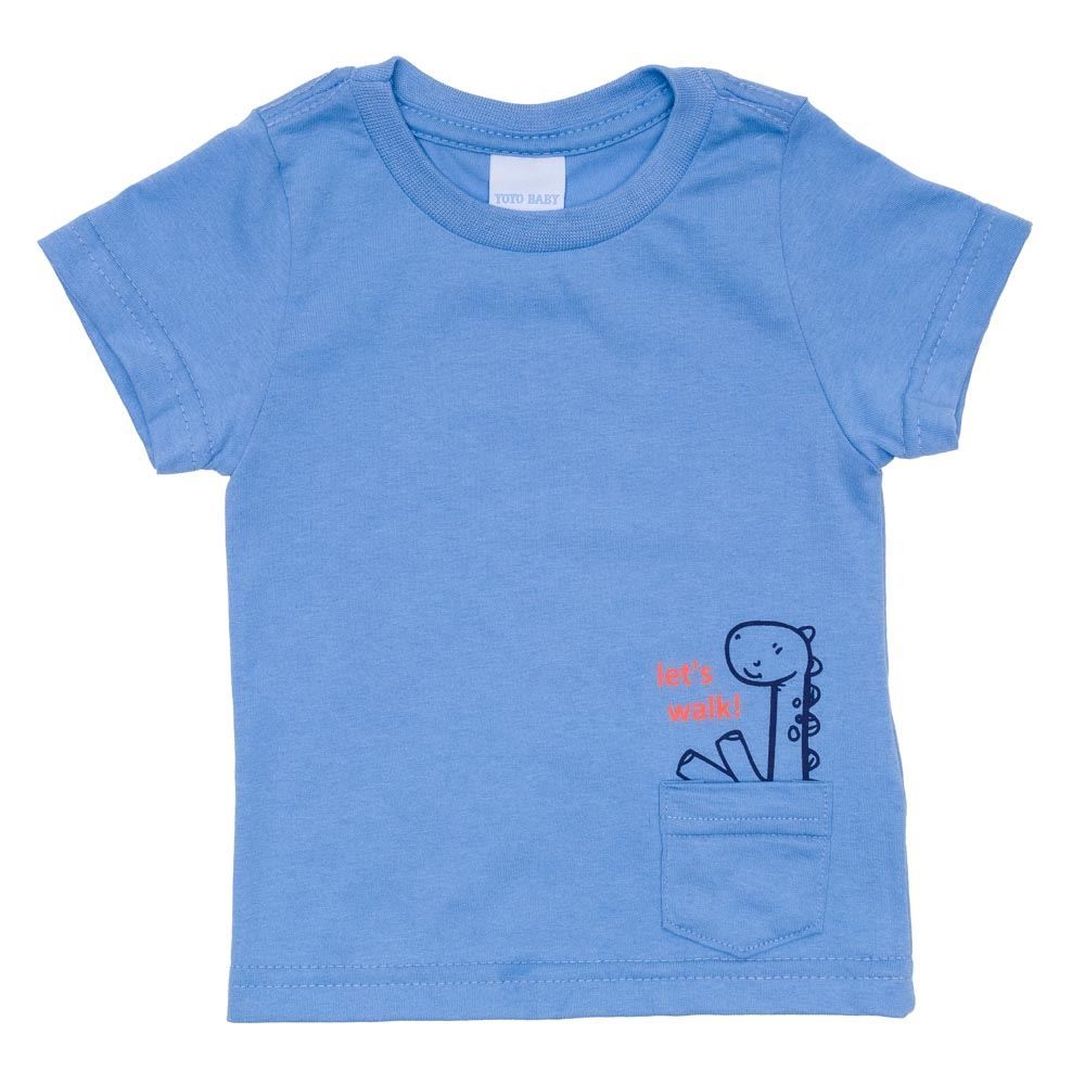 Camiseta de Bebê Menino M/Malha com Bolsinho Yoyo Baby