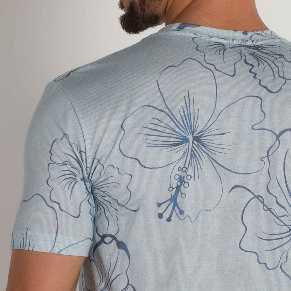 Camiseta Digital Sim Fit Flores Rotativas Nicoboco