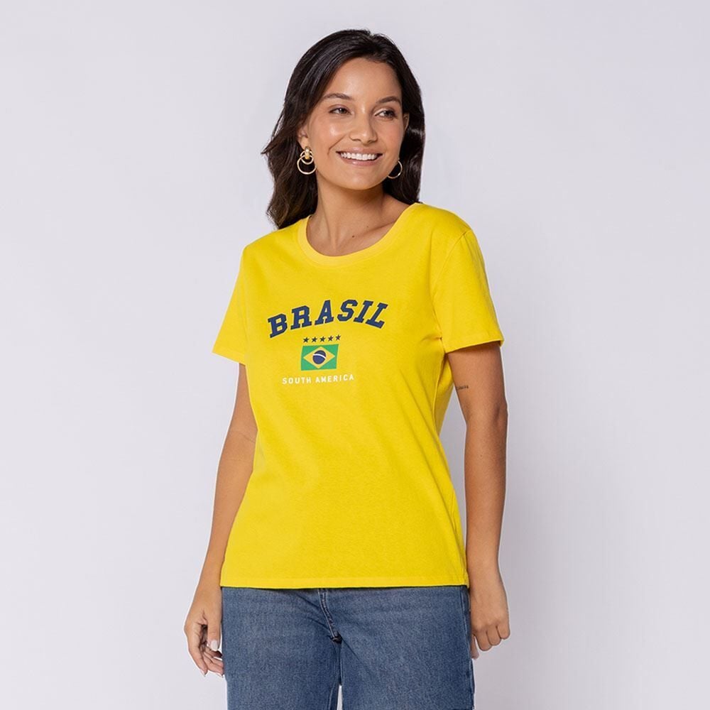 Camiseta Feminina Brasil Logo Boby Blues