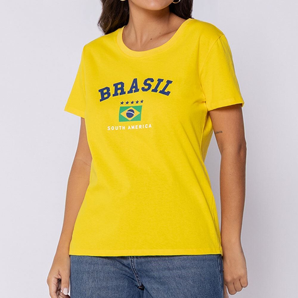 Camiseta Feminina Brasil Logo Boby Blues