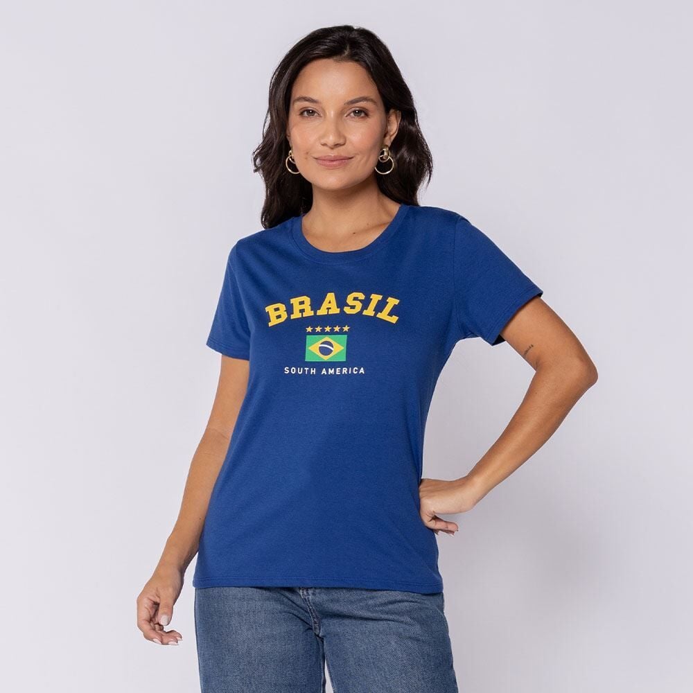 Camiseta Feminina Brasil Logo Boby Blues