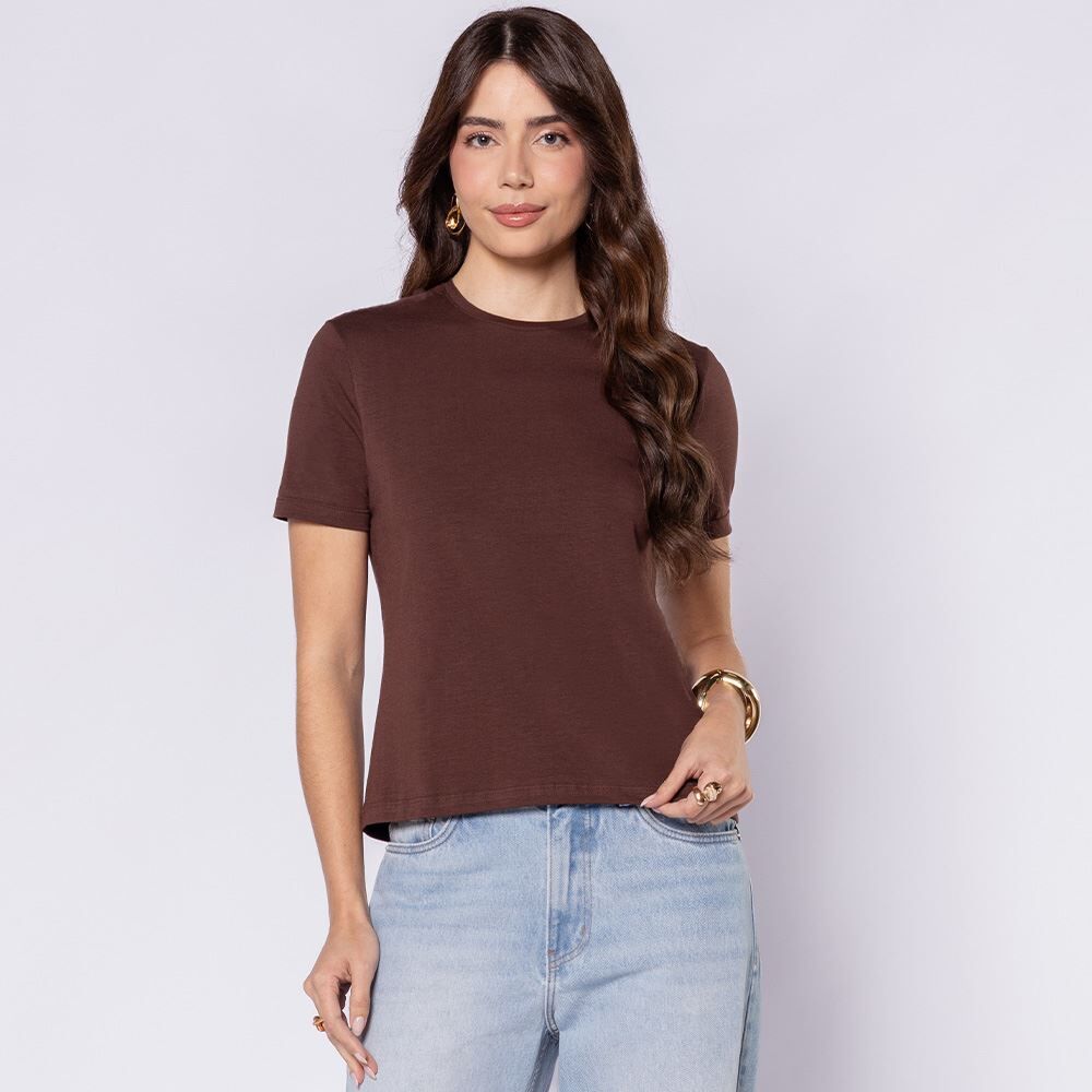Camiseta Feminina Em Malha Pima Patricia Foster