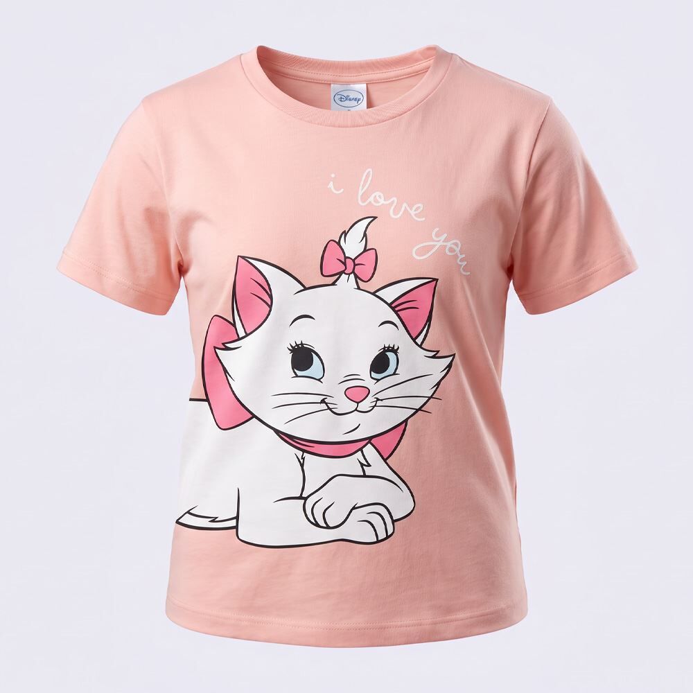 Camiseta Infantil Menina Gatinha Marie 1 a 3 Anos Disney