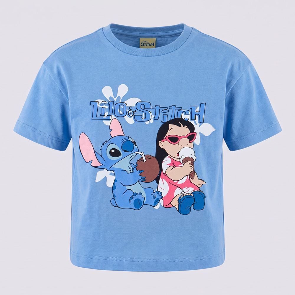 Camiseta Infantil Menina 4 a 10 Anos Lilo e Stitch Disney
