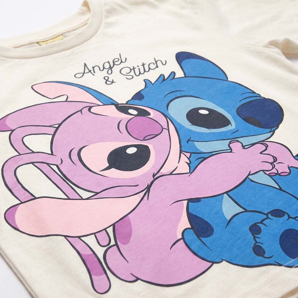 Camiseta Infantil Menina Angel e Stitch 4 a 10 Anos Disney
