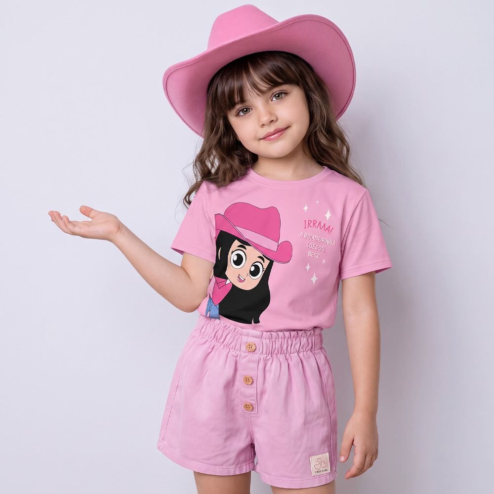 Camiseta Infantil Menina Boiadeirinha 2 a 8 Anos