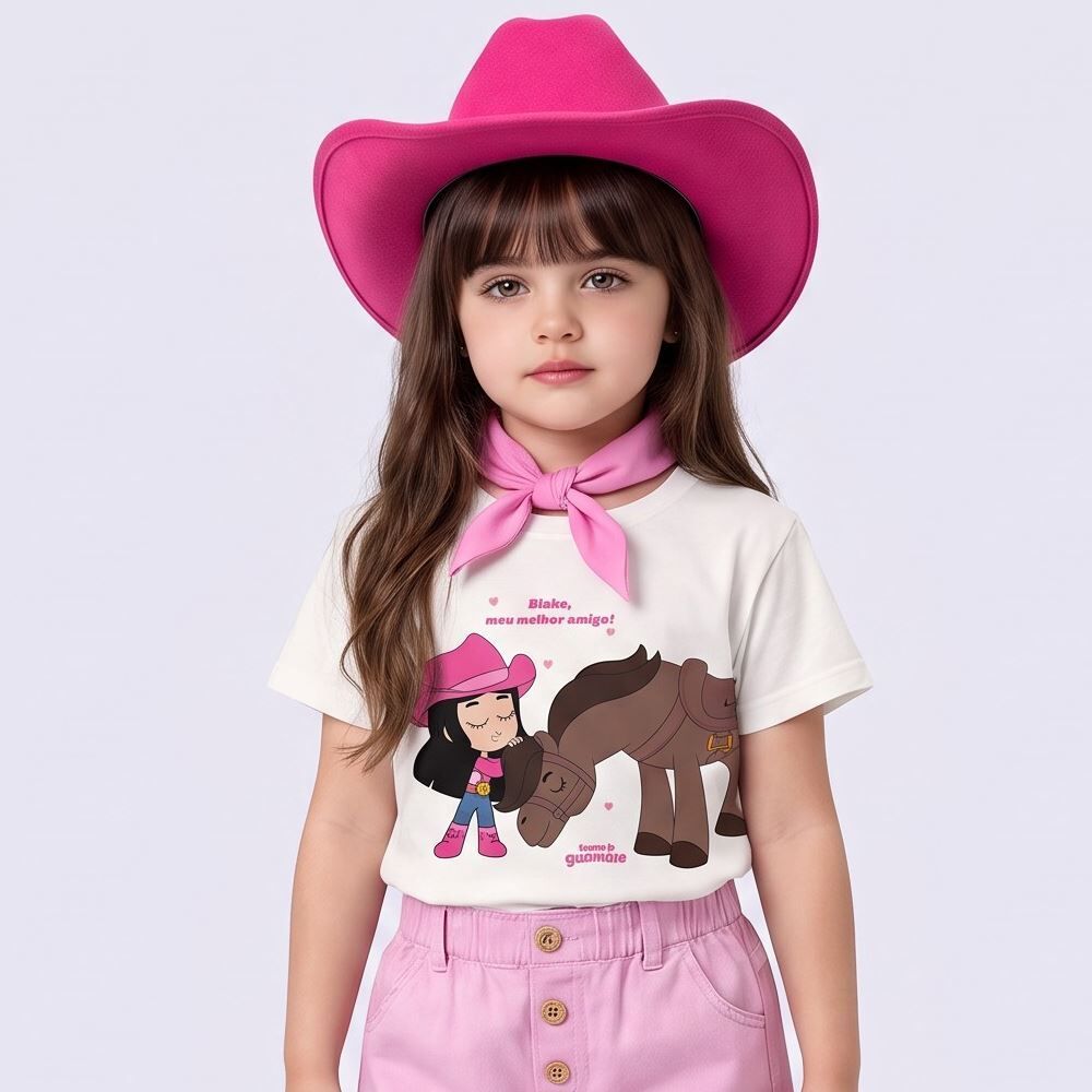 Camiseta Infantil Menina Boiadeirinha 2 a 8 Anos