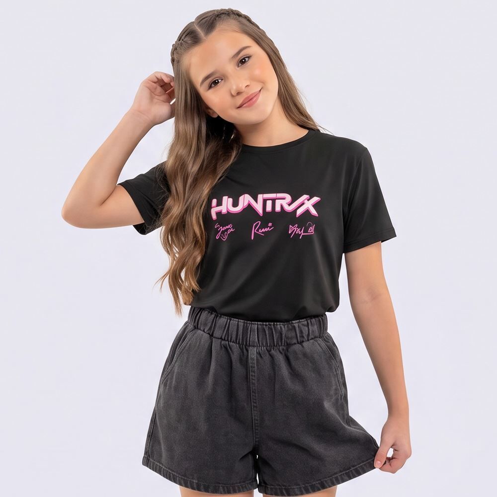 Camiseta Infantil Menina Guerreiras Do K-Pop 6 a 14 Anos