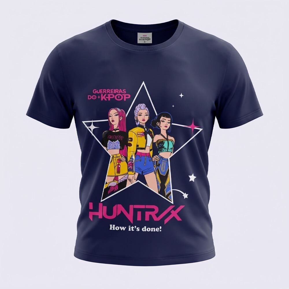Camiseta Infantil Menina Guerreiras Do K-Pop 6 a 14 Anos