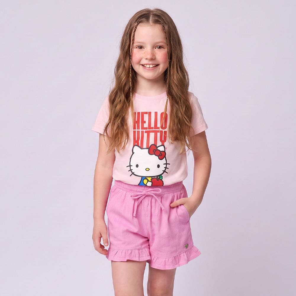 Camiseta Infantil Menina Hello Kitty 4 a 10 Anos